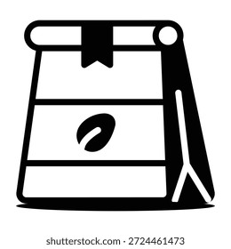 Ein lineares Symbol, das eine Kaffeebeutel zeigt