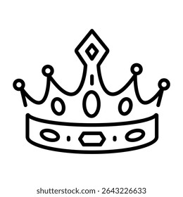 Un icono de estilo lineal que muestra la corona