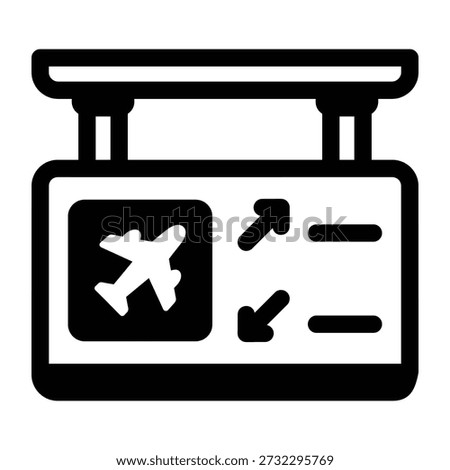 A linear style icon showing a departure board