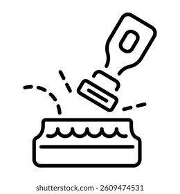 A linear style icon showing a diy stamp 