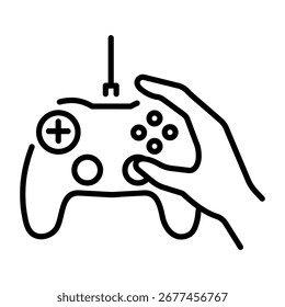 A linear style icon showing a gamepad