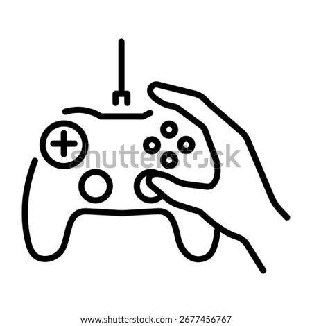 A linear style icon showing a gamepad
