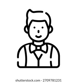 A linear style icon showing individual event guest