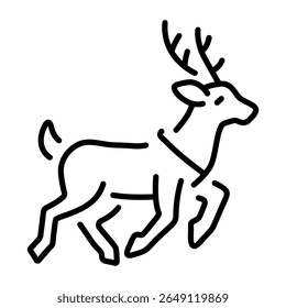 Ein lineares Symbol, das ein springendes Reh anzeigt 