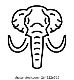 A linear style icon showing mammoth