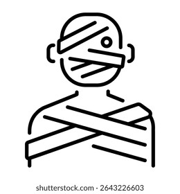 A linear style icon showing mummy