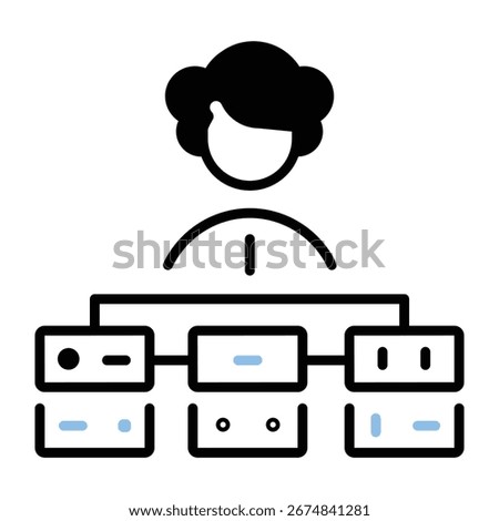 Linear style icon showing network admin role