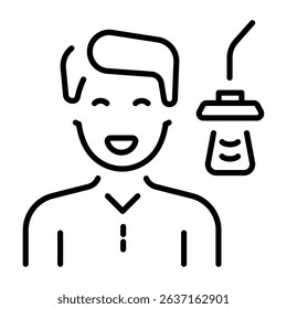 A linear style icon showing a radio broadcaster 