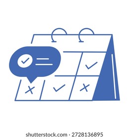 A linear style icon showing schedule 


