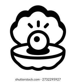 A linear style icon showing a seashell