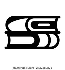 Un icono de estilo lineal que muestra libros apilados