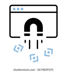  Icono de estilo lineal que muestra el robo de datos  