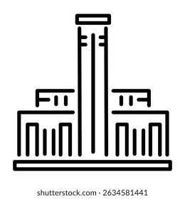 Un icono de estilo lineal que muestra la estructura moderna del estado