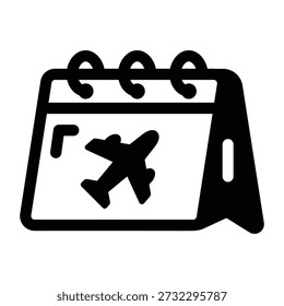 A linear style icon showing a trip schedule