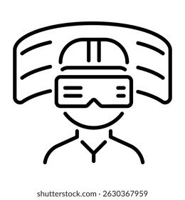 Um ícone de estilo linear mostrando o recurso vr vision
