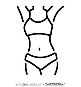 A linear style icon of a slim belly character 