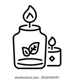 A linear style icon of spa scented candles 