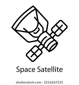 A linear style icon of space satellite 
