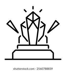A linear style icon of a stone sculpture 