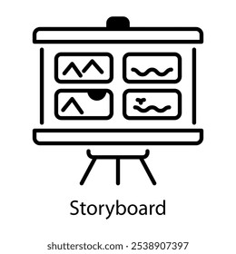 Ícone de estilo linear do storyboard