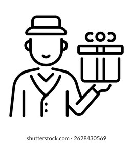 A linear style icon of surprise