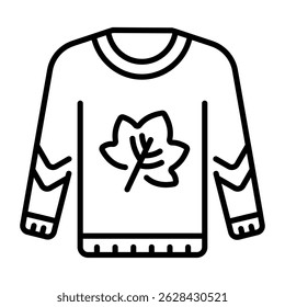 A linear style icon of sweater