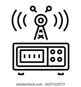A linear style icon of a tv antenna