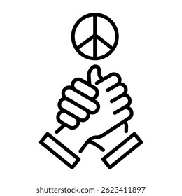 A linear style icon of a unity symbol 