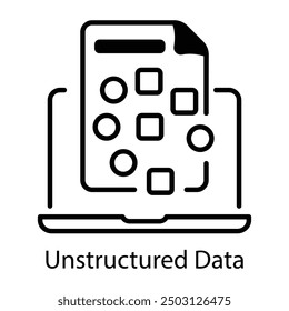 A linear style icon of unstructured data