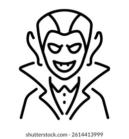 A linear style icon of a vampire costume 