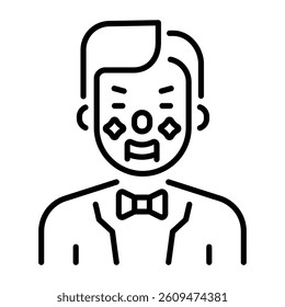 A linear style icon of ventriloquist character 
