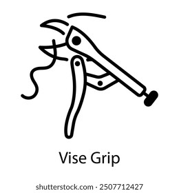 A linear style icon of vice grip 