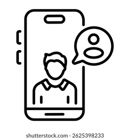 Ein lineares Stil-Symbol für Video-Chat
