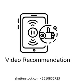 Video Un icono de estilo lineal de recomendación 