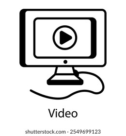 Video Un icono de estilo lineal de streaming 