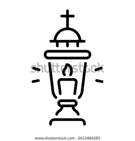 A linear style icon of a vigil lamp 
