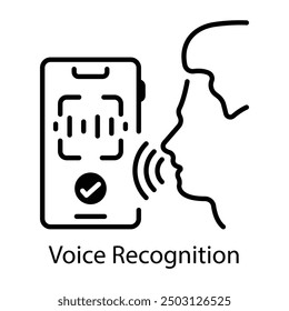 Un icono de estilo lineal de reconocimiento de voz