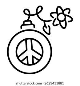 A linear style icon of war peace symbol 