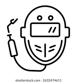 A linear style icon of welding mask