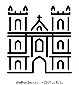 A linear style icon of westminster abbey