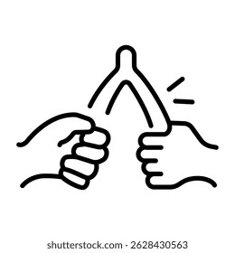 A linear style icon of wishbone