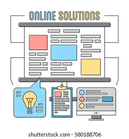 Linear Style Icons. Business Elements. Online Solutions