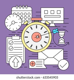 Linear Style Icons. Minimal Web and Business Elements