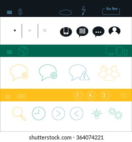 Linear style icons for web