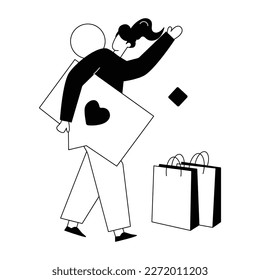 Ilustración de estilo lineal de un cliente leal 