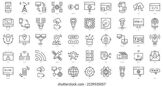 Linear Style internet technology Icons Bundle