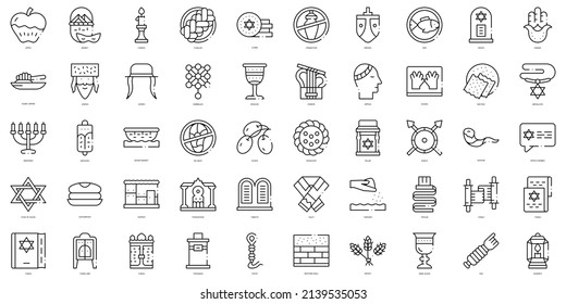 Linear Style Judaism Icons Bundle