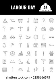 Lineare Arbeitszeitgestaltung Tag 49 Symbol oder Symbol Set.