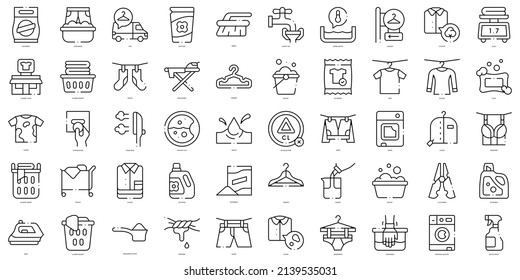 Linear Style laundry Icons Bundle