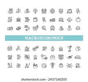 Linear Style macro economy Icons Bundle